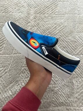 Vans Kids Slip-On Sneakers in Blue with Black and White